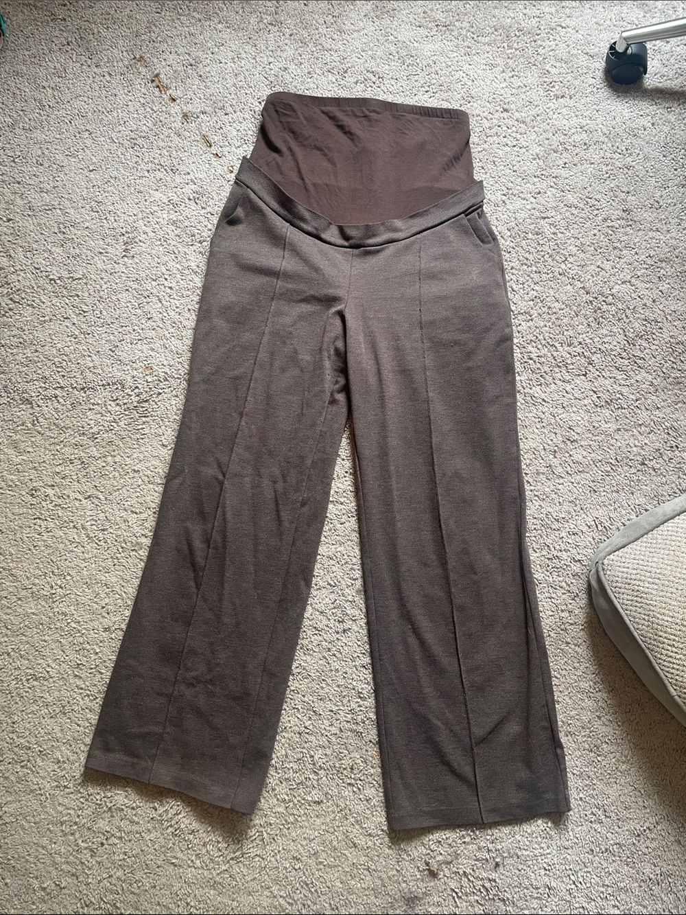 H&M Maternity Wide-Leg Pull-On Pants - Dark Brown